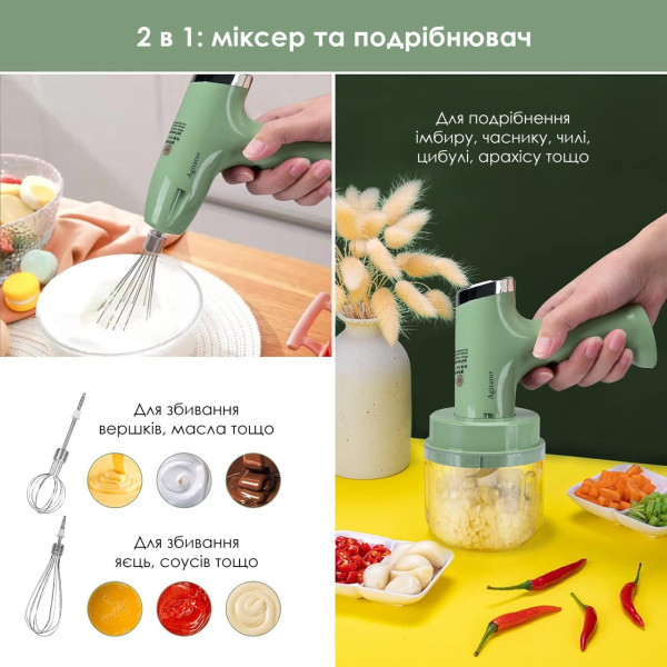 Ручной электрический миксер Agitator RD-138 с аккумулятором