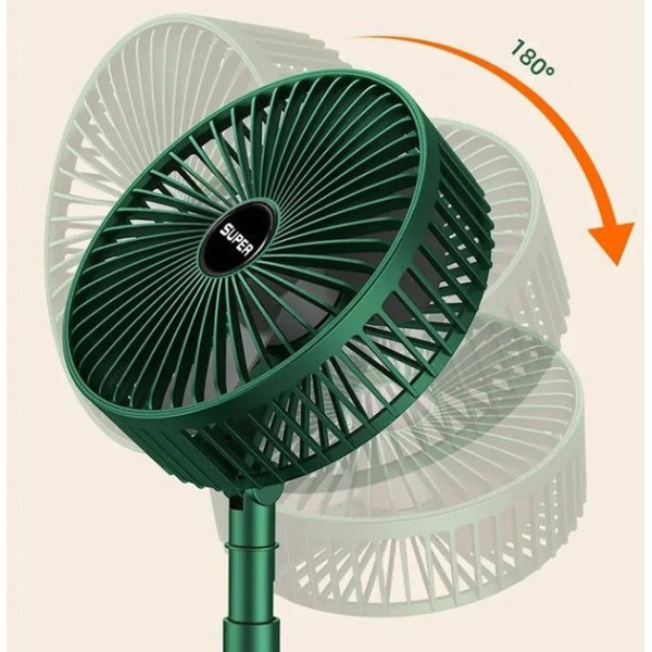 Трехскоростной USB вентилятор Telescopic Folding Fan с подставкой для телефона и складной конструкцией