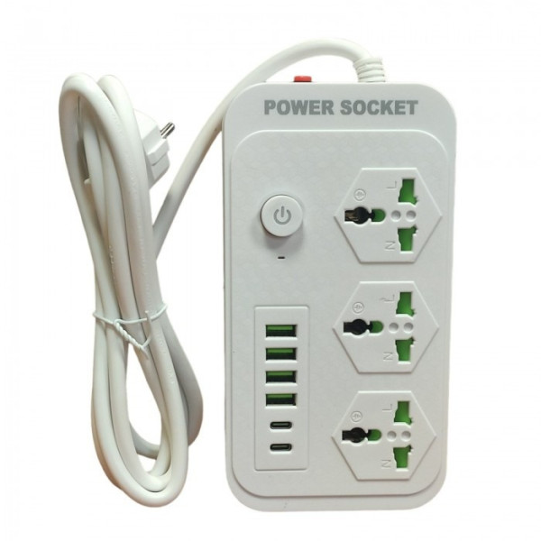 Удлинитель Power Socket J07 с 2 Type-C разъемами и защитой от перегрузок