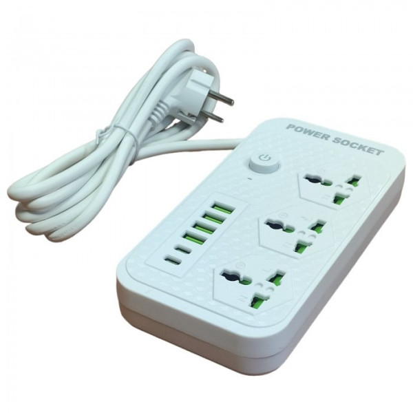 Удлинитель Power Socket J07 с 2 Type-C разъемами и защитой от перегрузок