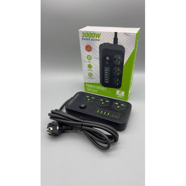 Удлинитель Power Socket J07 с 2 Type-C разъемами и защитой от перегрузок