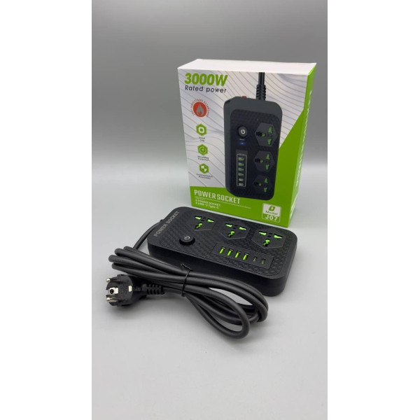 Удлинитель Power Socket J07 с 2 Type-C разъемами и защитой от перегрузок