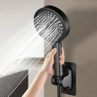 Лейка для душа с держателем и шлангом Shower set черная для ванной комнаты, 4 режима