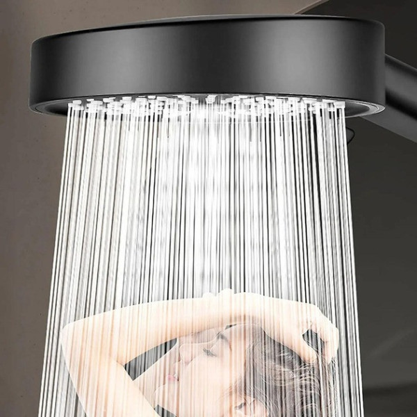 Лійка для душу з тримачем і шлангом Shower set чорна для ванної кімнати, 4 режими