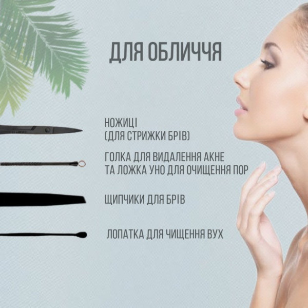 Набор маникюрно-педикюрный дорожный с 16 инструментами AND 038 в чехле
