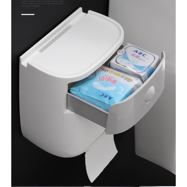 Пластиковый держатель туалетной бумаги с верхней полкой Ecoco Towel Holder AA2-2