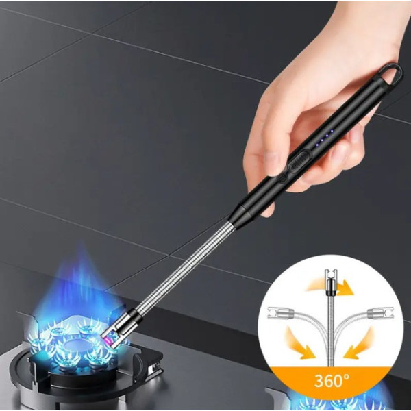 Зажигалка USB электрическая BBQ с аккумулятором черная