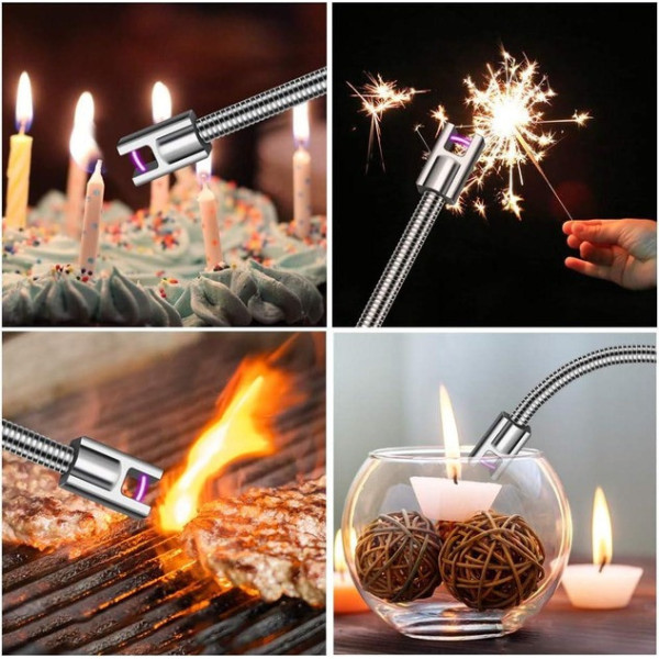 Зажигалка USB электрическая BBQ с аккумулятором черная
