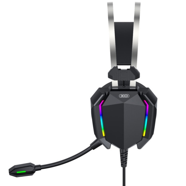 Гарнітура ігрова дротова XO GE-07 Black з AUX і USB повнорозмірна