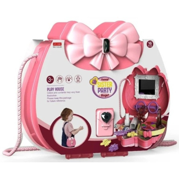 Набор детской косметики Kids Pretend Toy Bag с зеркалом и сумочкой розовый