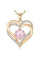 Ожерелье женское золотое с голубым циркониевым камнем Heart Love