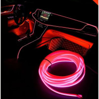 Підсвітка неонова гнучка червоного кольору для салону авто 5 м USB