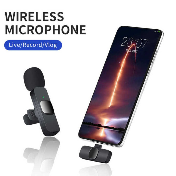 Мікрофон петличний бездротовий з адаптером Lightning K11 Wireless Lavalier чорний