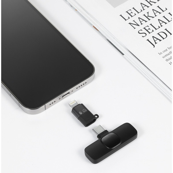 Мікрофон петличний бездротовий з адаптером Lightning Type-C K9 Wireless Lavalier
