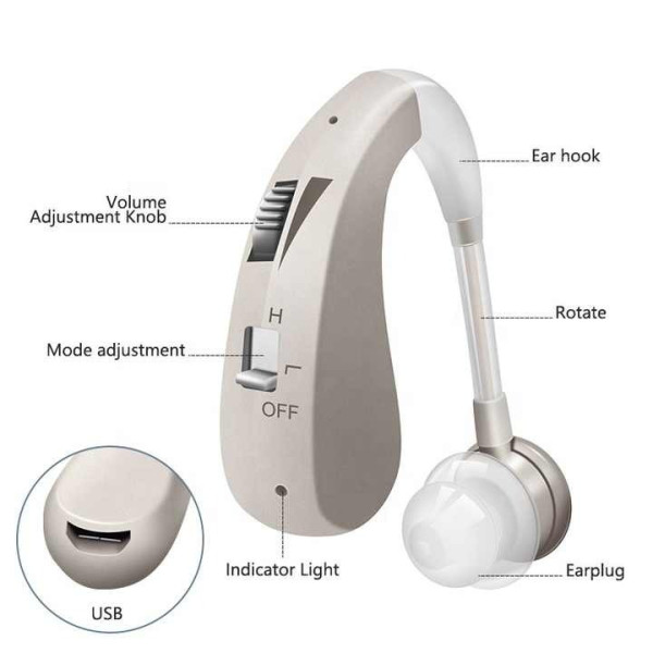 Усилитель слуховой цифровой с аккумулятором USB Tecnologia Audifono Gold