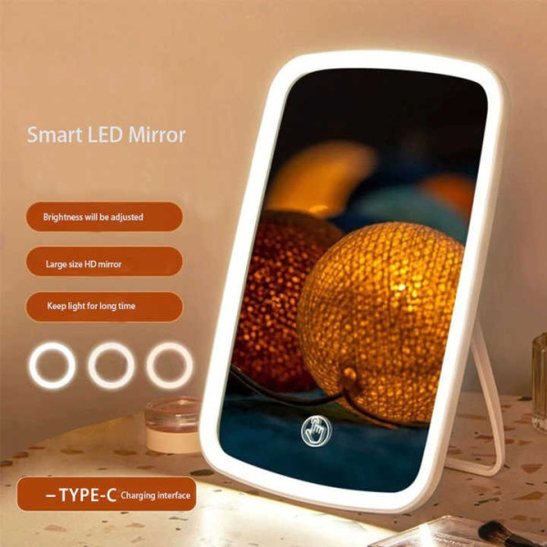 Зеркало настольное макияжное с LED и сенсорным выключателем на аккумуляторе