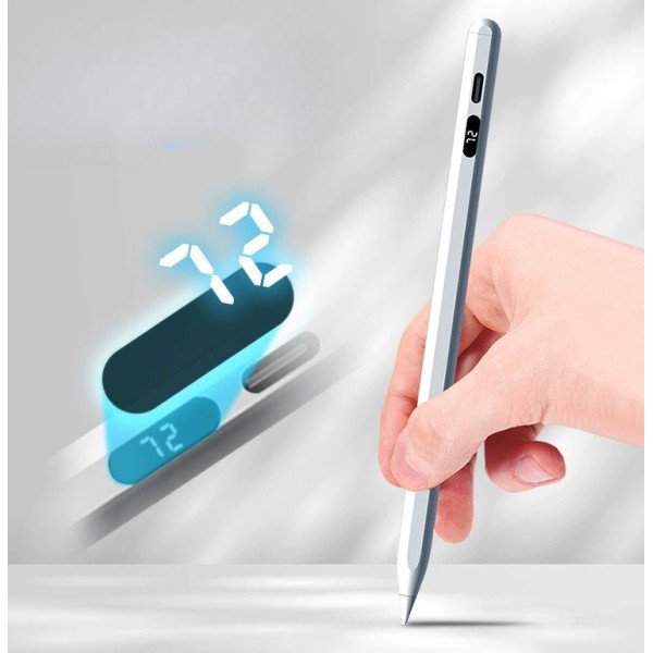 Стилус активный магнитный для IOS с LED дисплеем Белый