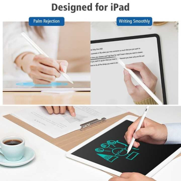 Стилус активный магнитный для IOS с LED дисплеем Белый
