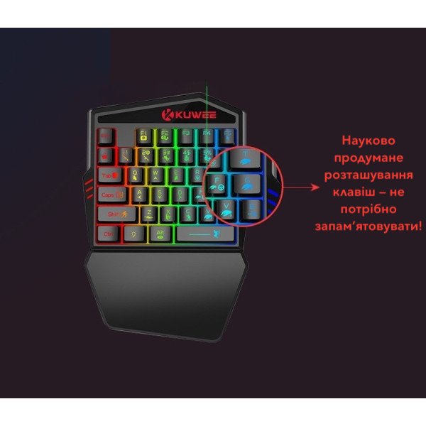 Игровой комплект Bluetooth для ПК и смартфонов с клавиатурой и мышью X1 M1 черная