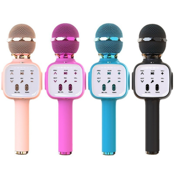 Микрофон Bluetooth Q8 караоке беспроводной детский в четырех цветах