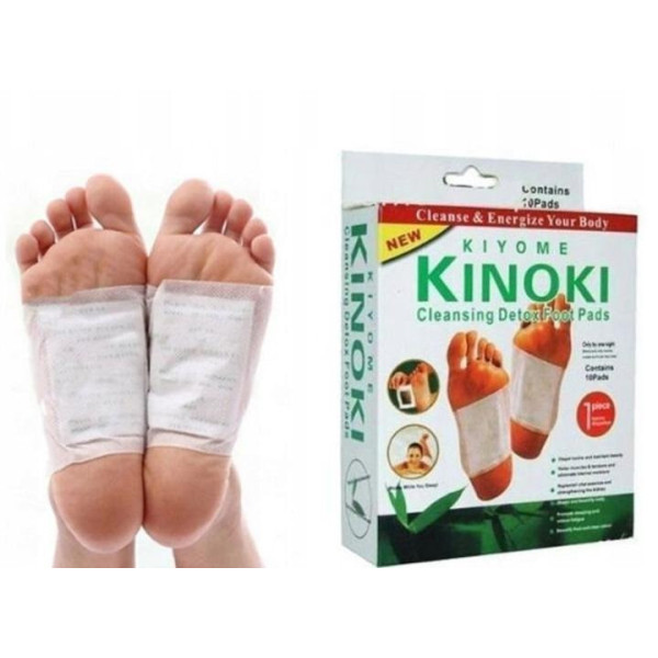Очищающий детокс-пластырь для ног Kinoki с турмалином и бамбуковым уксусом 10 шт