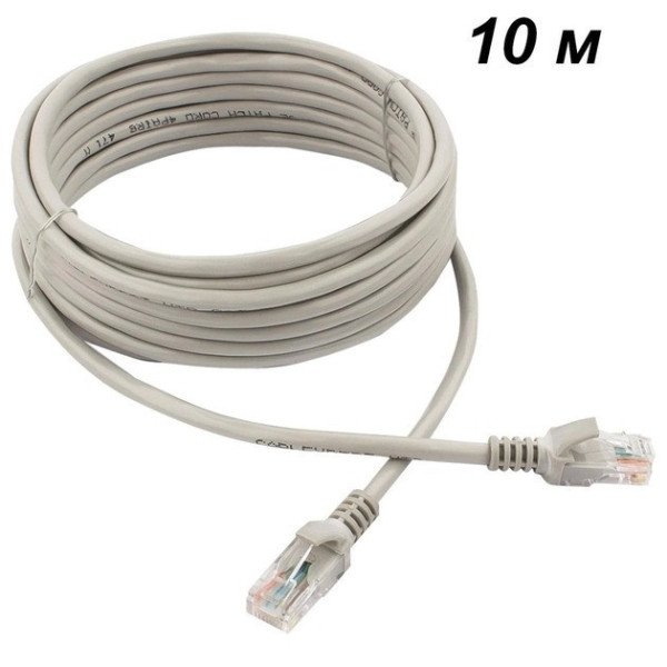 Интернет-кабель патч-корд UTP RJ45 CAT5e LAN 10 м, медный, для подключения Ethernet-сети
