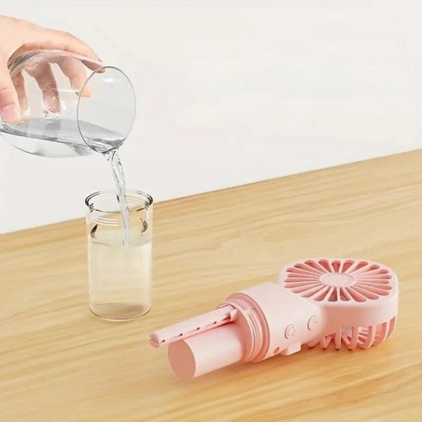 Портативный мини-вентилятор Handy Mini Fan LY-598 с распылителем воды, аккумуляторный, USB, 2 скорости