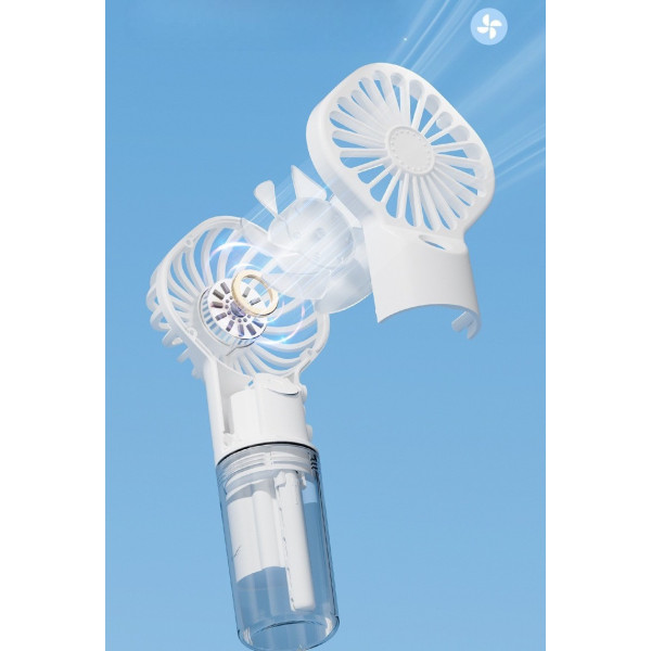 Портативный мини-вентилятор Handy Mini Fan LY-598 с распылителем воды, аккумуляторный, USB, 2 скорости