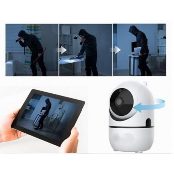 Камера видеонаблюдения CAMERA Wifi QC011 Белая, Беспроводная Поворотная Видеоняня с ИК-подсветкой
