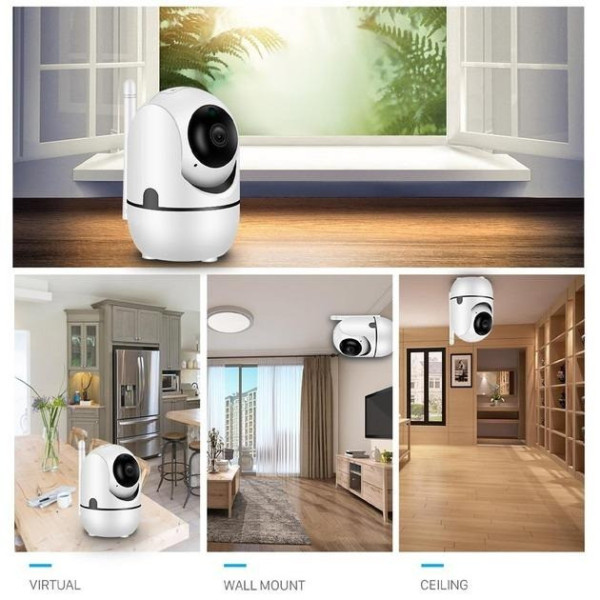 Камера видеонаблюдения CAMERA Wifi QC011 Белая, Беспроводная Поворотная Видеоняня с ИК-подсветкой