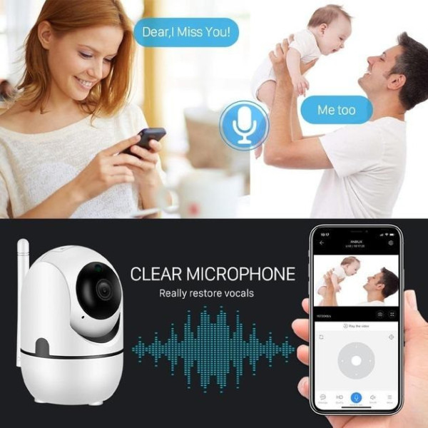 Камера видеонаблюдения CAMERA Wifi QC011 Белая, Беспроводная Поворотная Видеоняня с ИК-подсветкой