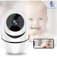 Камера відеоспостереження CAMERA Wifi QC011 Біла, Бездротова Поворотна відеоняня з ІЧ-підсвіткою