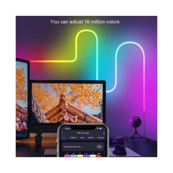 Умная неоновая светодиодная лента Wi-Fi Gosund RTS0046 5 м RGB с пультом и управлением через приложение