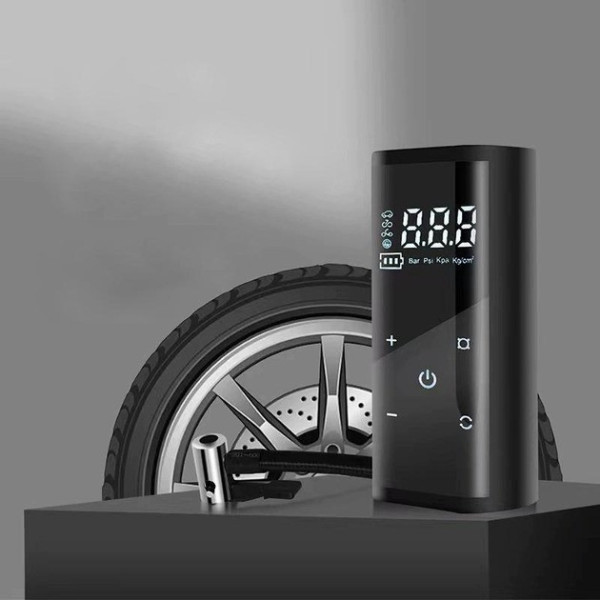 Портативний акумуляторний компресор для шин Tire Air Compressor 6000 мА·год з дисплеєм