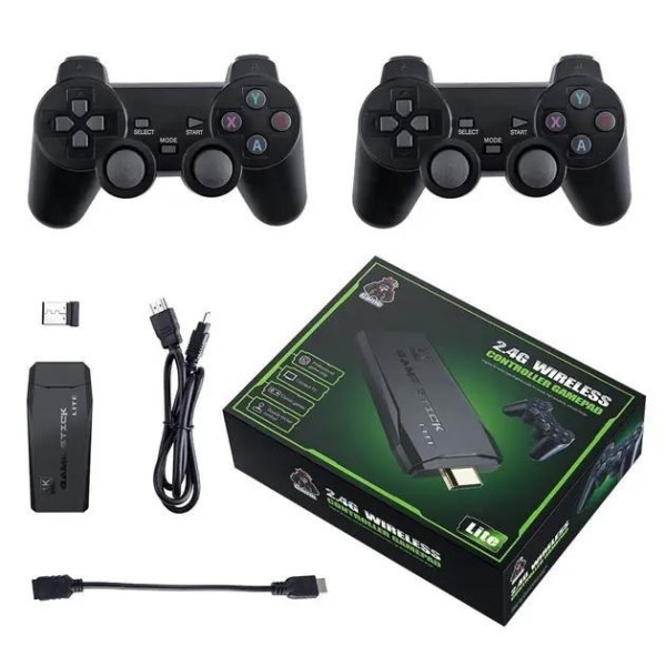 Игровая приставка для телевизора M8 64GB, 4K с двумя беспроводными джойстиками и 10000 играми