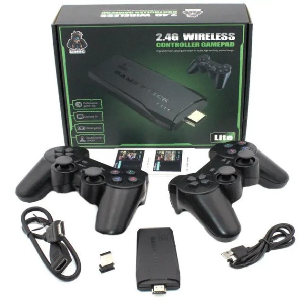 Игровая приставка для телевизора M8 64GB, 4K с двумя беспроводными джойстиками и 10000 играми