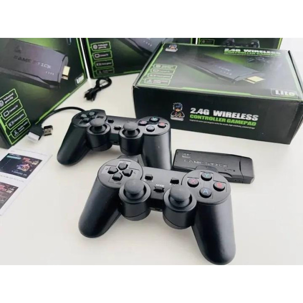 Игровая приставка для телевизора M8 64GB, 4K с двумя беспроводными джойстиками и 10000 играми