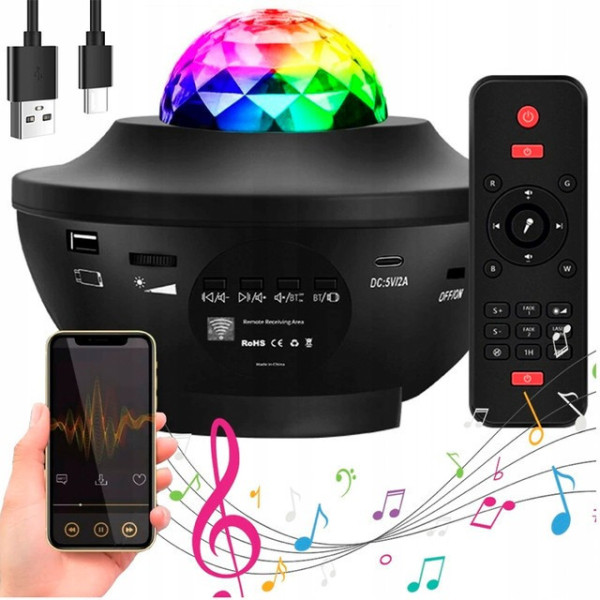 Звездный проектор Falcon Star LED Night Lamp с динамиком Bluetooth, пультом и 21 режимом света