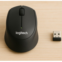Беспроводная игровая мышь M330 Silent с тихими кликами 1000 DPI USB черная