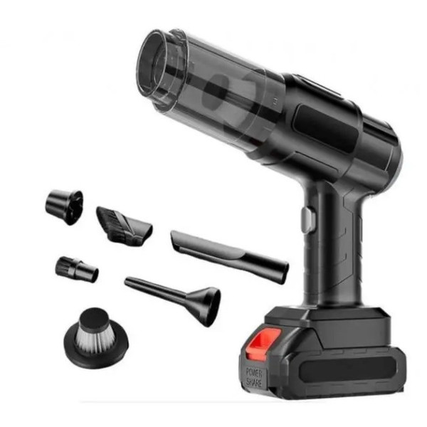 Портативний акумуляторний автомобільний пилосос Vacuum Cleaner 9997 із 6 насадками та HEPA фільтром