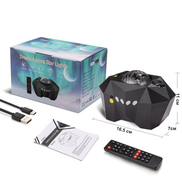 Проектор звездного неба Dream Aurora Star Lights, черный, ночник для детской