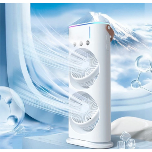 Портативный вентилятор-увлажнитель LY-887 с водяным туманом и LED подсветкой