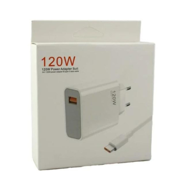 Сетевое зарядное устройство 120W, USB Type-A, поддержка QC 3.0, кабель в комплекте