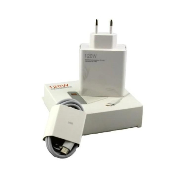 Сетевое зарядное устройство 120W, USB Type-A, поддержка QC 3.0, кабель в комплекте