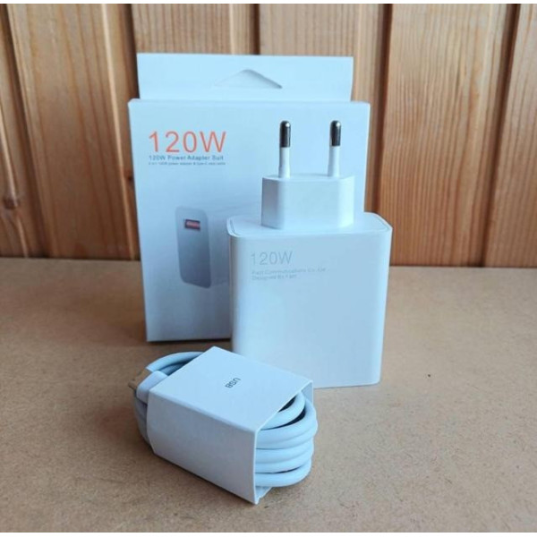 Сетевое зарядное устройство 120W, USB Type-A, поддержка QC 3.0, кабель в комплекте