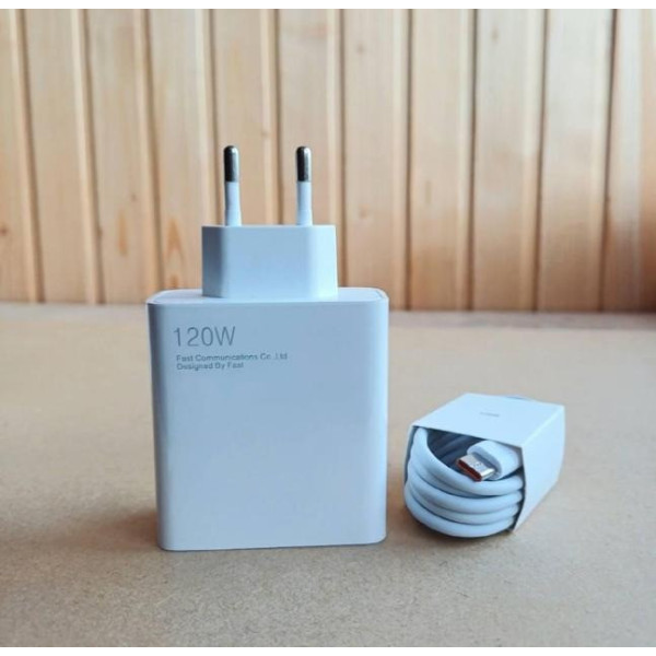 Сетевое зарядное устройство 120W, USB Type-A, поддержка QC 3.0, кабель в комплекте