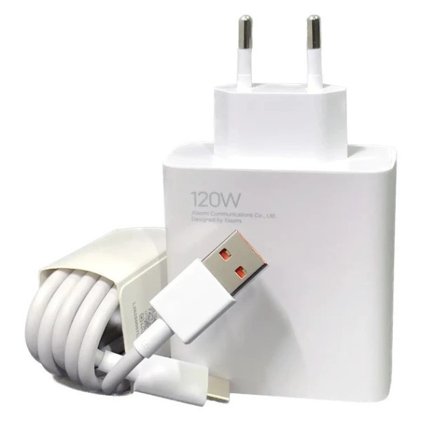 Сетевое зарядное устройство 120W, USB Type-A, поддержка QC 3.0, кабель в комплекте