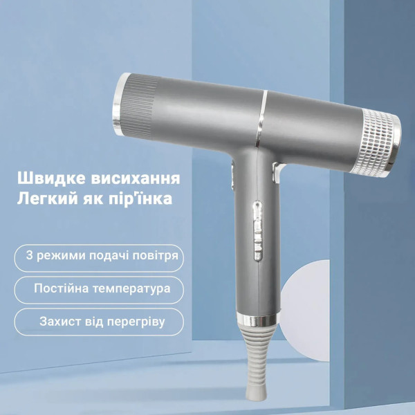 Ионный фен Hairdryer 1000 Вт, холодный воздух, функция самоочистки