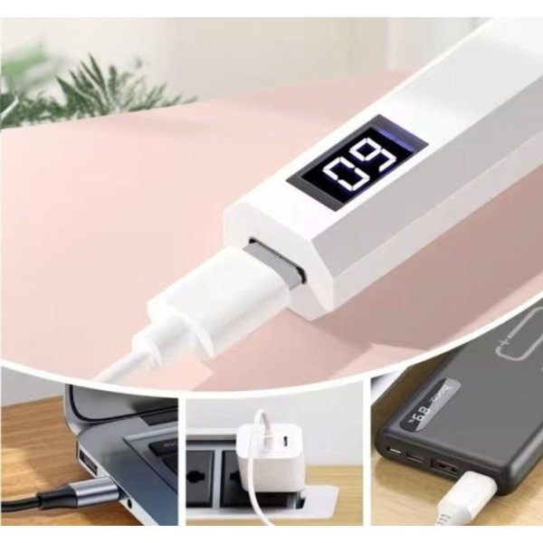 USB УФ-лампа-фонарик для сушки ногтей, аккумуляторная, 3W, с таймером и дисплеем