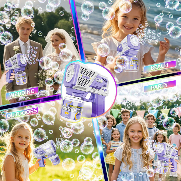 Пистолет Bubble Gun P162 для мыльных пузырей с подсветкой, музыкой и автоматическим запуском